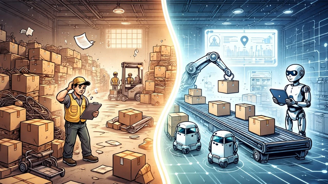 Ubicaciones caóticas vs. IA en almacenes